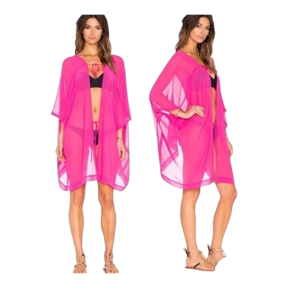 L'Agent by Agent Provocateur Rosana Swim Coverup One Size Pink Beach NWT $180 - Picture 3 of 10